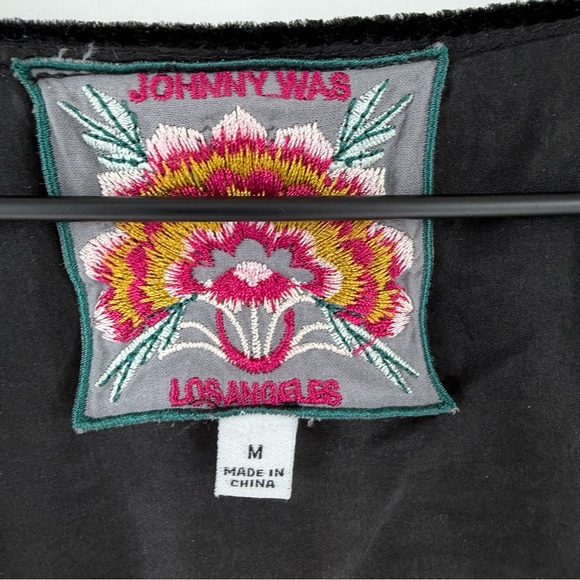 Rare Johnny Was Aurore Embroidered Velvet Bolero Kimono Jacket M Luxe Boho - Picture 3 of 6